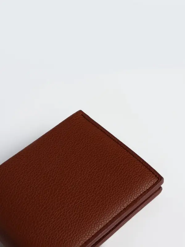 Портмоне мужское, без застёжки, отдел для карт, монет, коричневое