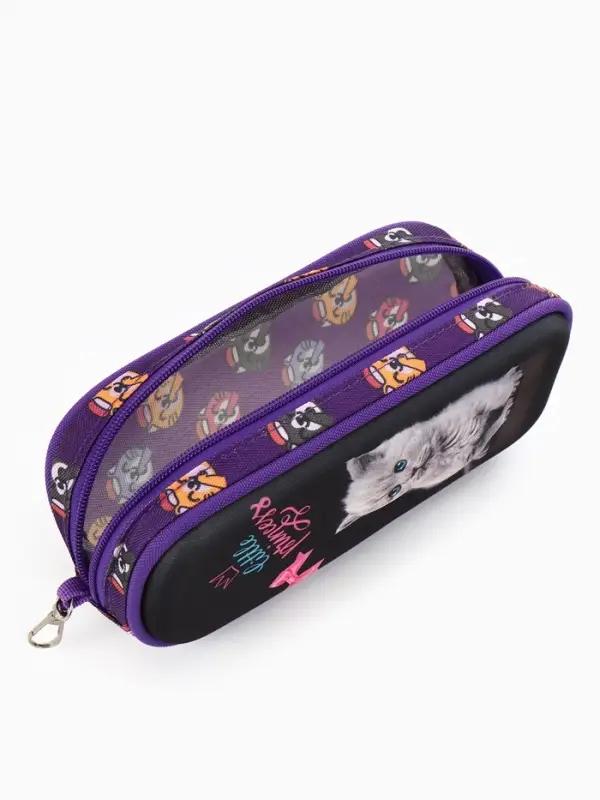 Рюкзак школьный для девочки, с эргономичной спинкой, с пеналом, 30&times;12&times;36 см, разноцветный