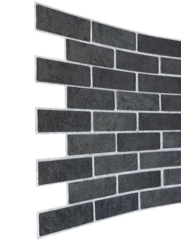 Панель ПВХ Кирпич черный 498х960 мм