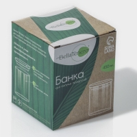 Банка стеклянная для сыпучих продуктов с бамбуковой крышкой BellaTenero «Эко», 450 мл, 8,5×10,5 см