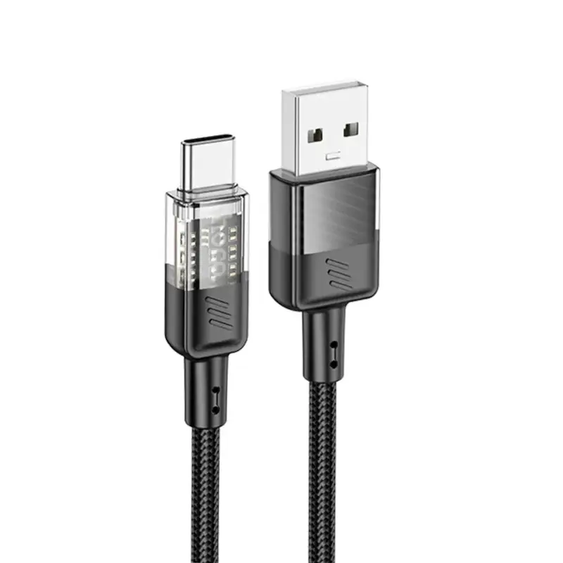 Кабель USB на Type-C 1.2M 3A U129 HOCO черный