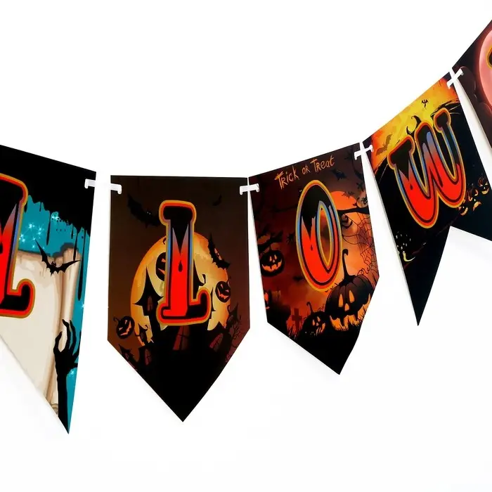 Гирлянда бумажная «Хэллоуин», 14 флажков Гирлянда бумажная «Хэллоуин», 14 флажков