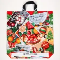 Пакет «Коллаж», полиэтиленовый с петлевой ручкой, 44×44 см