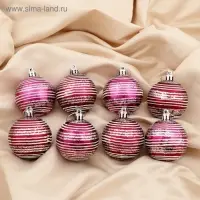 Ёлочные игрушки «Аллюр», шары новогодние, набор 8 шт., d=6 см