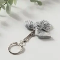 Брелок "Сова полярная с расправленными крыльями" (барельеф) , 4,1см