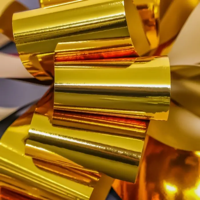 Подарочный бант - шар №5, золото, для упаковки подарков