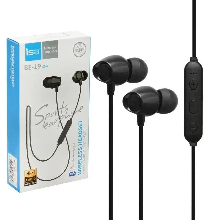 Наушники Bluetoooth BE-19 ISA черные Наушники Bluetoooth BE-19 ISA черные