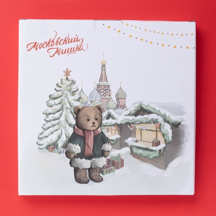 Тарелка новогодняя Доляна «Московский мишка», d=25,5 см, фарфор, цвет белый Тарелка новогодняя Доляна «Московский мишка», d=25,5 см, фарфор, цвет белый