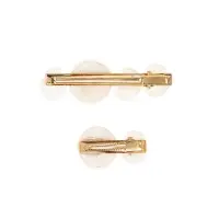 Зажим для волос "Адель" (набор 2 шт) 6,5 и 4 см, белый