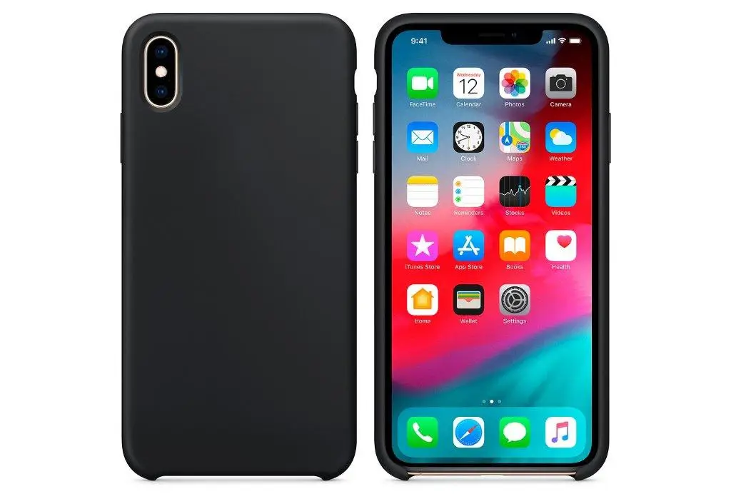 Чехол Iph XS Max Silicon Case 100% ORG Black (c LOGO)