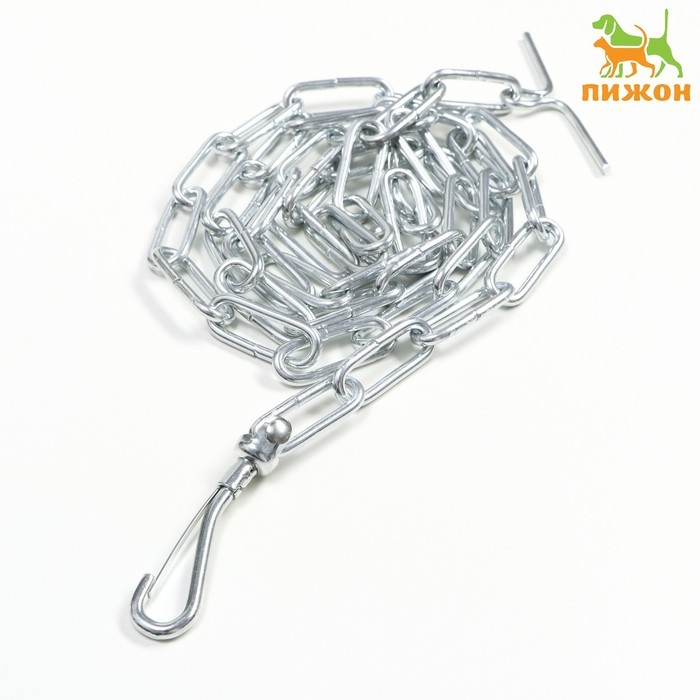 Цепь для привязи собак, сварные звенья, 1,8 м, калибр 45 мм, толщина проволки 4,2 мм Цепь для привязи собак, сварные звенья, 1,8 м, калибр 45 мм, толщина проволки 4,2 мм