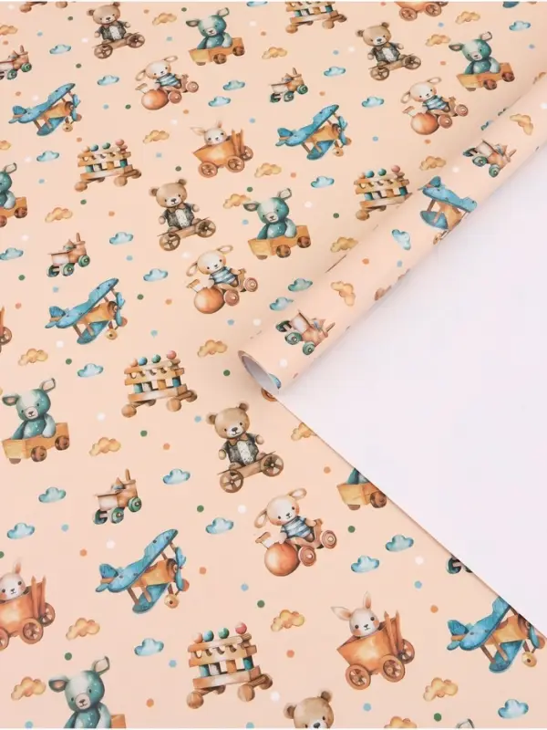 Бумага упаковочная &laquo;Детские игрушки&raquo;, глянец, 100&times;70 см