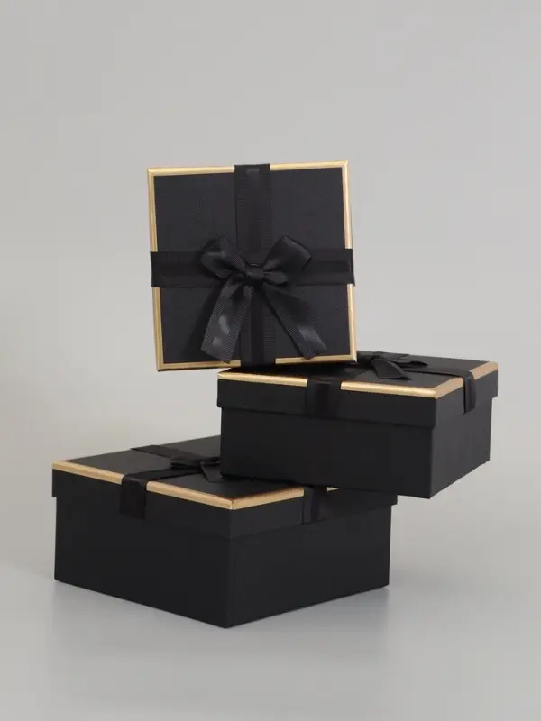 Набор подарочных коробок 3 в 1, 19&times;19&times;9.5 см, 17&times;17&times;8 см, 15&times;15&times;6.5 см