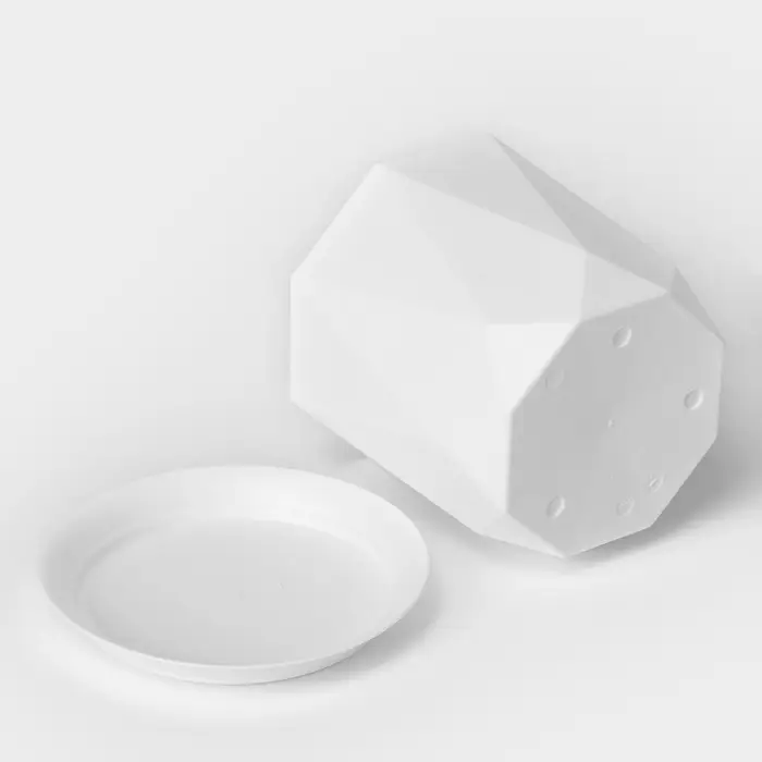 Горшок для цветов с поддоном &laquo;Призма&raquo;, 4.7 л, пластиковый, белый