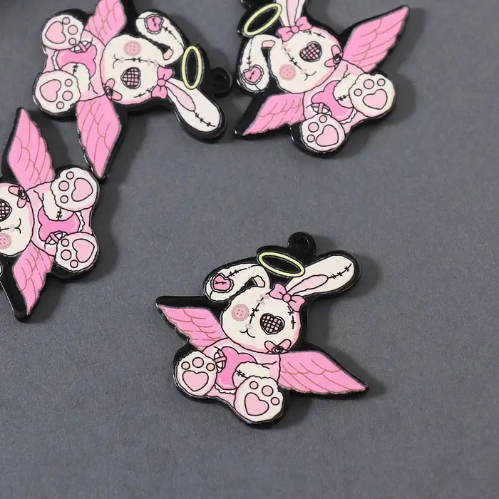 Декор для творчества акрил двусторонний Декор для творчества акрил двусторонний "Зомби-зайка" 3,6х4,2х0,2 см