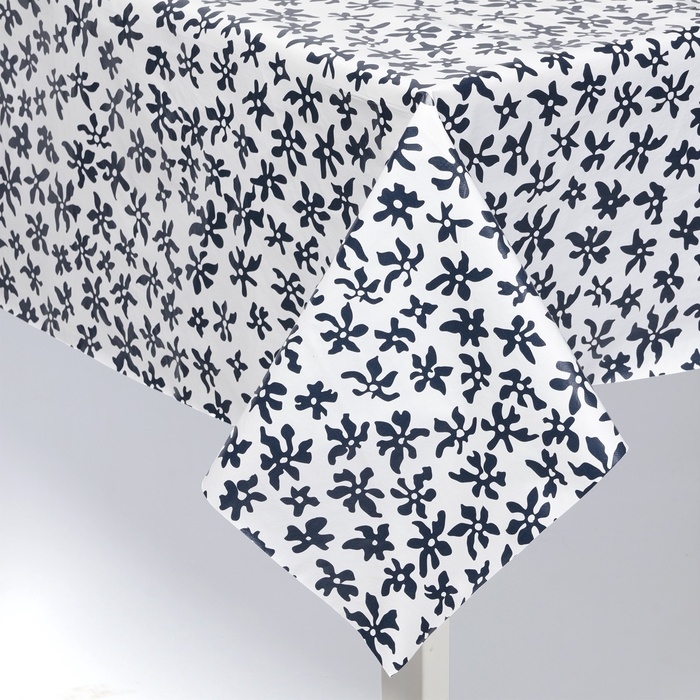 Скатерть на стол Доляна 137×180 см, черно-белая
