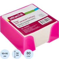Блок для записей в подставке ATTACHE Fantasy 9х9х5 роз белый блок 80 г/92
