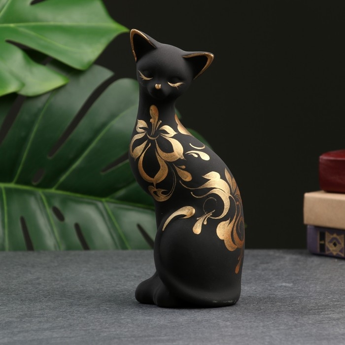 Фигура  Фигура "Кошка ушастая" 7х8х19см черная