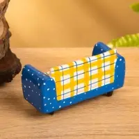 Мебель для кукол &laquo;Кресло&raquo;, 10&times;4&times;5.5 см, дерево, жёлто-синяя