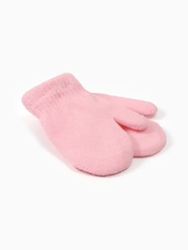 Варежки детские MINAKU двухслойные, цвет розовый, 12 см