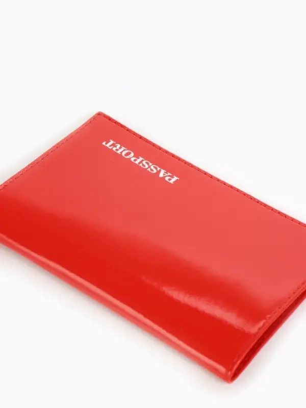 Обложка для паспорта, тиснение фольгой, гладкая, красная