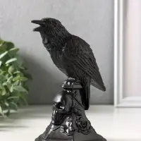 Подсвечник на 1 свечу &laquo;Ворон&raquo;, гипс, 16&times;9 см, чёрный