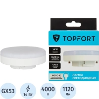 Лампа светодиодная Topfort GX53 14W 4000K
