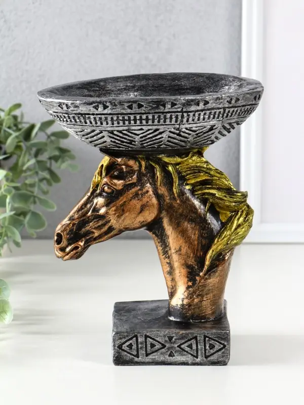 Фигура подставка  Фигура подставка "Лошадь с чашей" 21х17х12 см