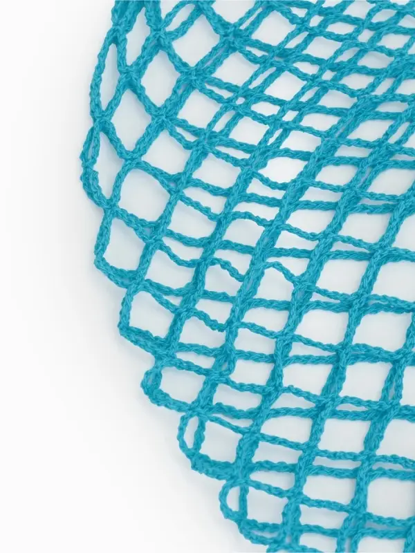 Сумка-авоська плетёная, клетка 1.5 см, бирюзовая