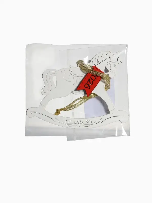 Ёлочное украшение Ёлочное украшение "Лошадка. 2026" 11,5х8,5 см, Белый-красный