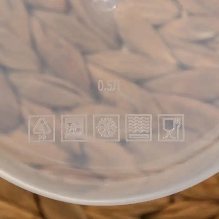 Контейнер круглый Доляна, пищевой, 500 мл, прозрачный, крышка синяя Контейнер круглый Доляна, пищевой, 500 мл, прозрачный, крышка синяя