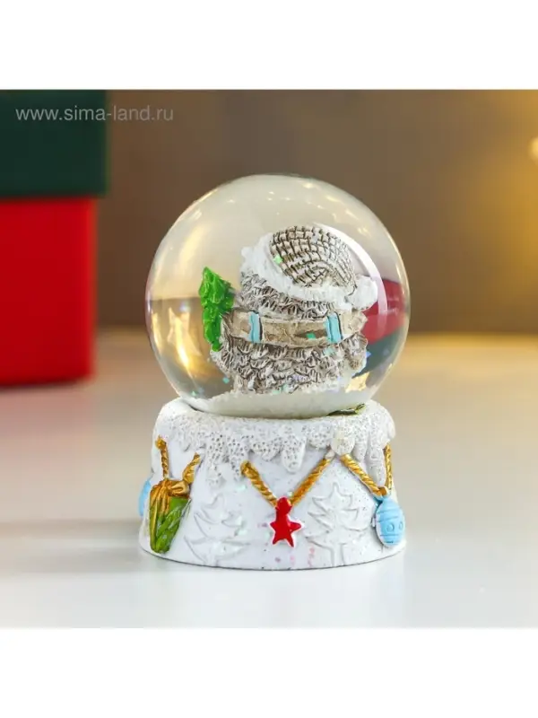 Снежный шар новогодний стеклянный &laquo;Совушка в колпаке, с ёлочкой&raquo;, d=4.5 см, 6&times;4.5&times;4.5 см