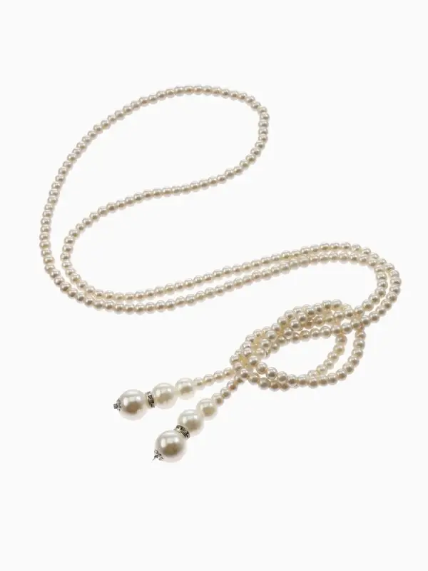 Бусы &laquo;Жемчуг&raquo;, узел, шар №2.6.8.10, цвет молочный, 60 см