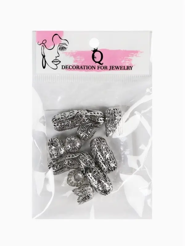 Шапочки для бусин (набор 20 шт.), СМ-051, 11&times;12 мм, цвет серебро
