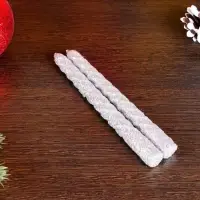 Набор свечей витых, 1.5&times;15 см, 2 шт., блестки, серебро