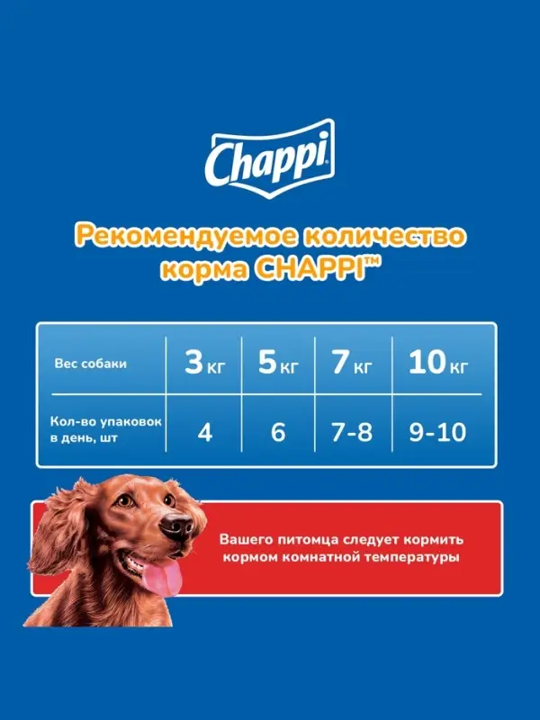Влажный корм Chappi для собак, с говядиной по-домашнему, пауч, 85 г