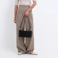 Сумка женская кросс-боди на молнии, 25.5&times;6.5&times;12.5 см, чёрная