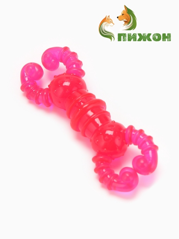 Игрушка жевательная Игрушка жевательная "Краб", прозрачная, TPR, 12 см, розовая