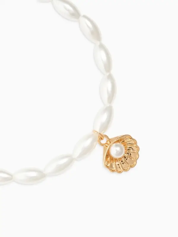 Браслеты на ногу &laquo;Жемчуг. Ракушка&raquo;, набор 2 шт. d=6.5 см, белый