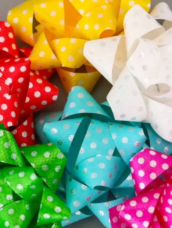 Подарочный Бант - звезда №5, для упаковки подарков, набор 50 шт., МИКС