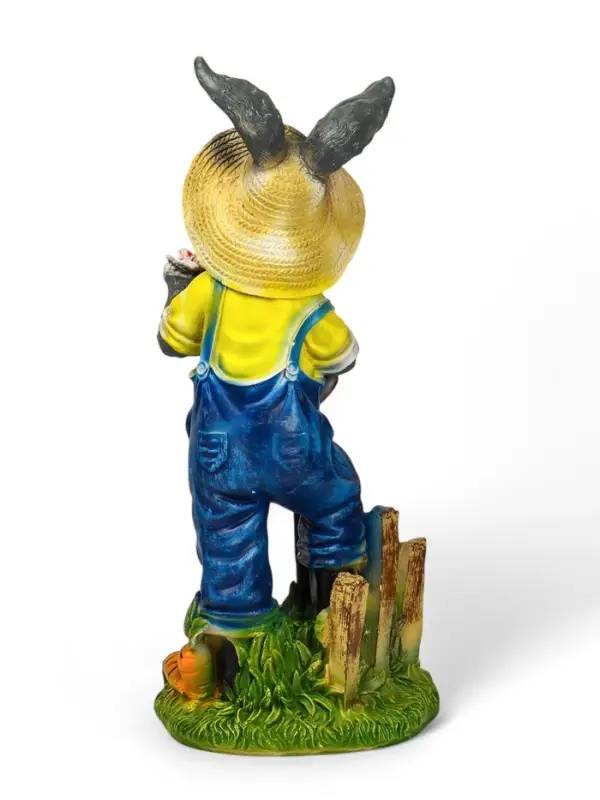 Садовая фигура из полистоуна &laquo;Зайчик дачник с бабочкой&raquo;, 49&times;18&times;22 см