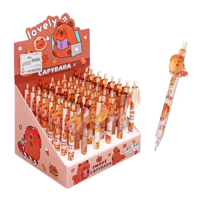 Ручка-прикол Calligrata &laquo;Капибара&raquo;, синий стержень, гелевая, МИКС