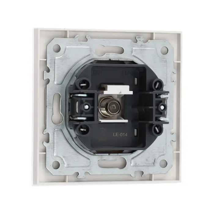 Розетка телевизионная TOT Matte Glass, стекло, скрытая, одноместная, белая