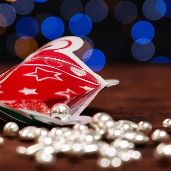 Пакет подарочный  Пакет подарочный "Новогодний шар", с zip-lock застежкой 12 х 14 см.