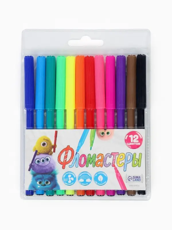 Фломастеры 12 цветов, Букибяки
