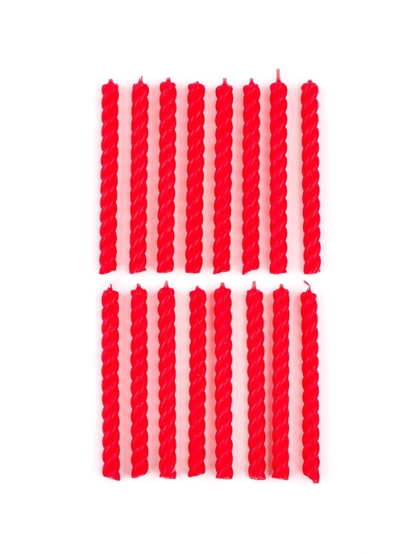 Свечи для торта, красные, 16 шт., 6,5 х 0,5 см Свечи для торта, красные, 16 шт., 6,5 х 0,5 см