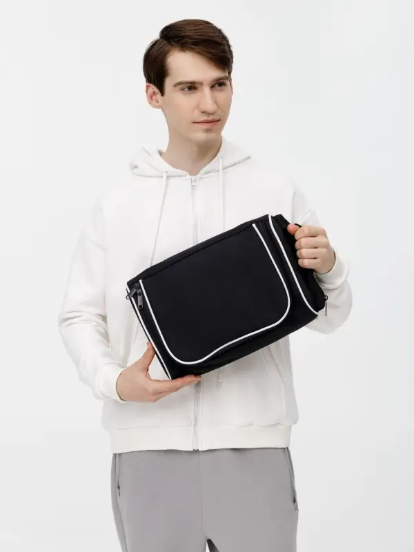 Сумка для обуви Equipex, черная с белым Сумка для обуви Equipex, черная с белым