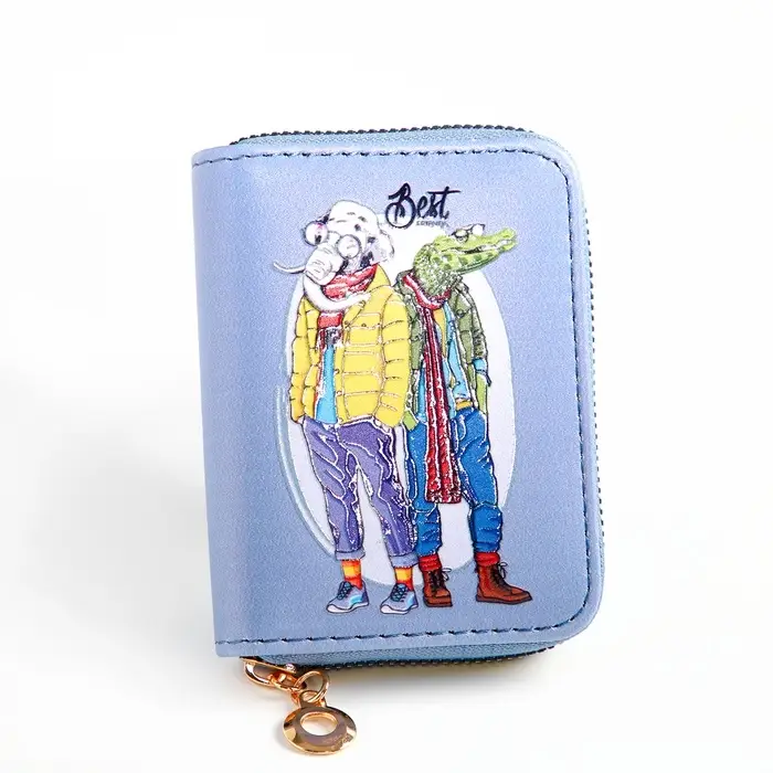 Кошелёк Выбражулька &laquo;Крокодил и слон&raquo;, на молнии, маленький, детский, голубой