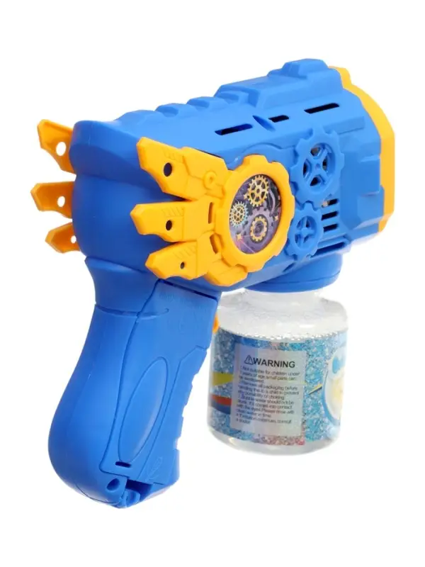 Генератор мыльных пузырей &laquo;Бластер&raquo;, световые эффекты, работает от батареек, цвет синий