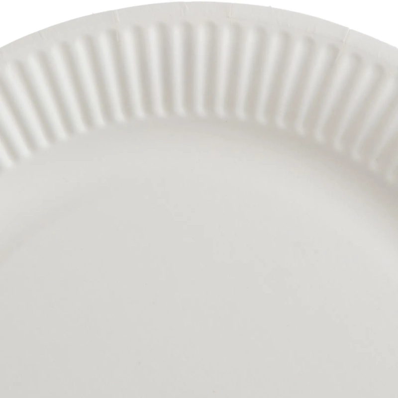 Тарелка одноразовая бум. 18см круглая, белая, 190 г/м2, 50шт/уп